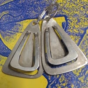 Source Unknown Silver Geometric Earrings